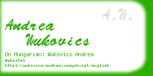 andrea wukovics business card